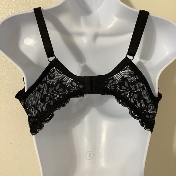 New with Tags Dellyo Black Lace Padded Bra 36DDD Gothic Dark Romantic Feminine - Picture 6 of 7